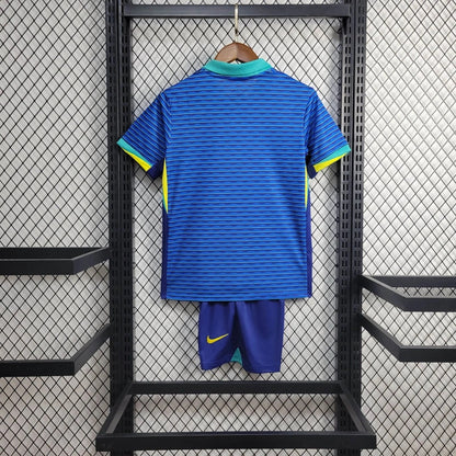 Brazil Kids Away Soccer Jersey 2024/25 - Blue
