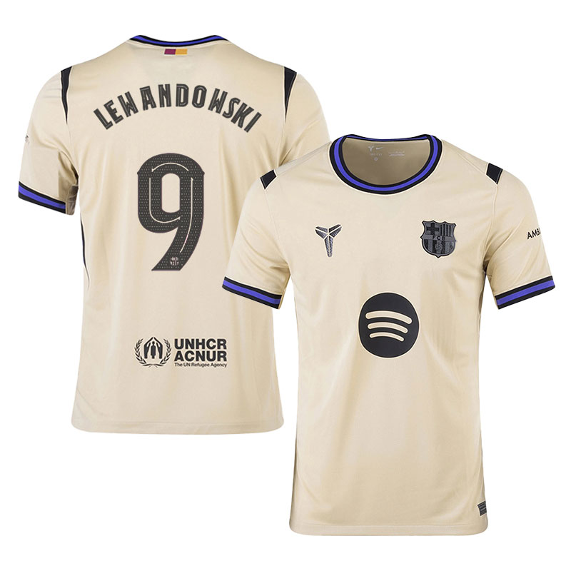 FC Barcelona Robert Lewandowski 9 Away Soccer Jersey 2025-2026