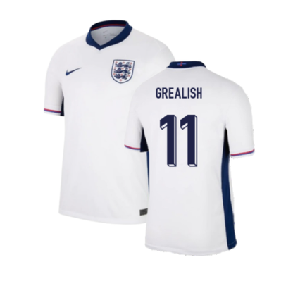 England Jack Grealish 11 Home Soccer Jersey Euro 2024