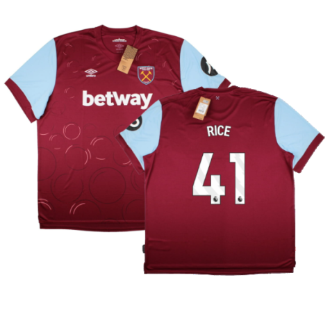 West Ham United Declan Rice 41 Home Soccer Jersey 2023/24