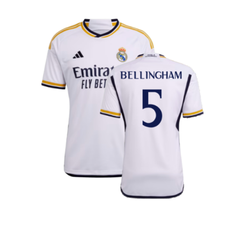 Real Madrid Jude Bellingham 5 Home Soccer Jersey 2023/24