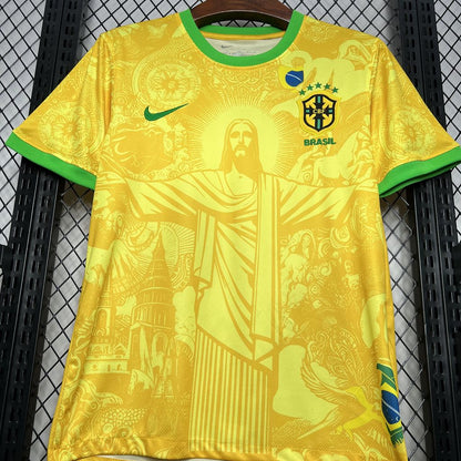 Brazil x Jesus Christ Limited Edition Soccer Jersey 2024/25 - Yellow