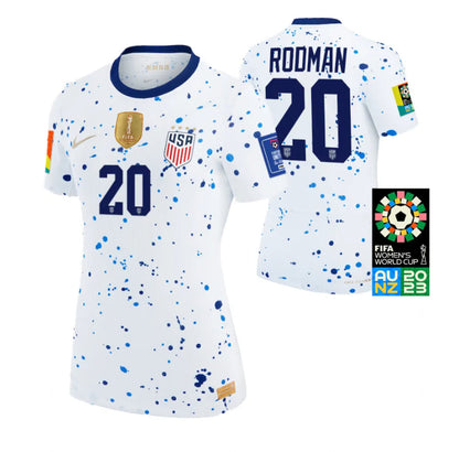 USA Women's Trinity Rodman 20 Home Soccer Jersey World Cup 2023