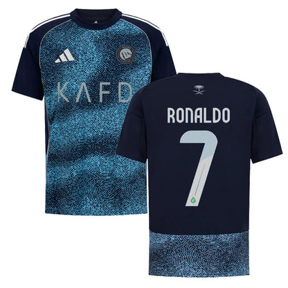 Al Nassr Cristiano Ronaldo 7 Kids Away Soccer Jersey 2025-2026
