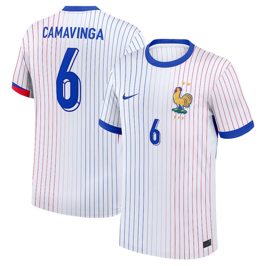 France Eduardo Camavinga 6 Away Soccer Jersey Euro 2024