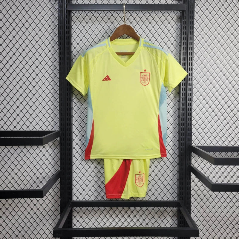 Spain David Villa 7 Kids Away Soccer Jersey Euro 2024