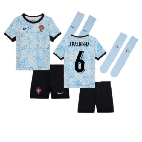 Portugal João Palhinha 6 Kids Away Soccer Jersey Euro 2024