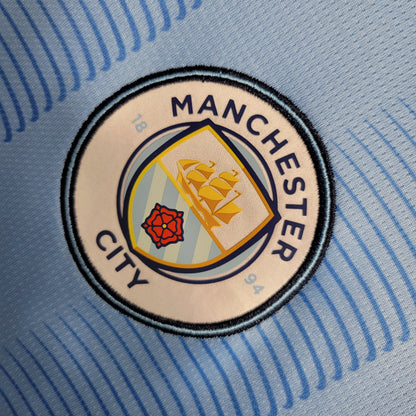 Man City Kevin De Bruyne 17 Long Sleeve Home Soccer Jersey 2023/24