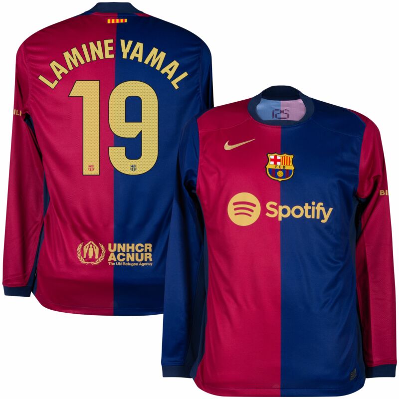 FC Barcelona Lamine Yamal 19 Long Sleeve Home Soccer Jersey 2024/25