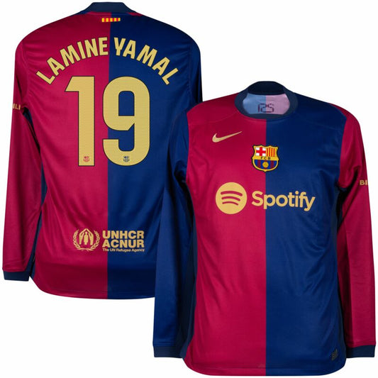 FC Barcelona Lamine Yamal 19 Long Sleeve Home Soccer Jersey 2024/25